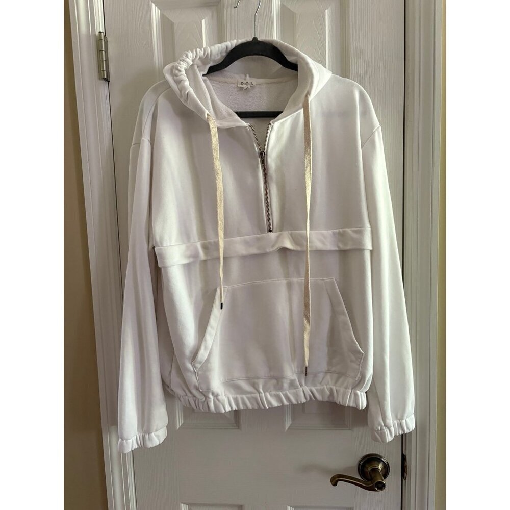 POL Pullover Half Zip White Sweater Medium